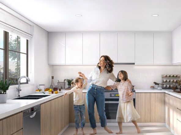 Modern fitted kitchen in Aldar 5-bedroom villa Yas Island
