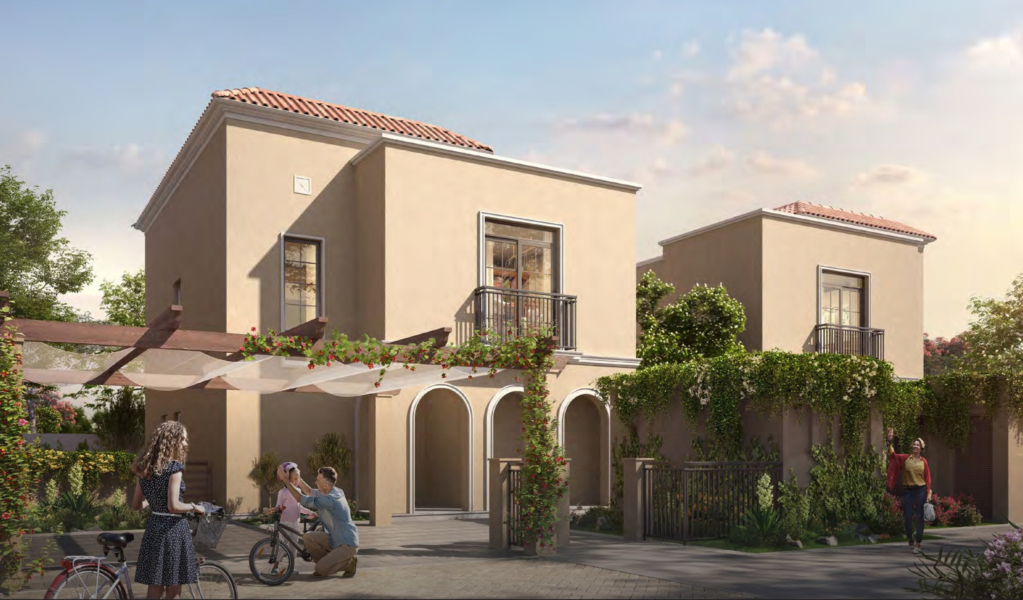 5-bedroom villa exterior in Yas Park Views Aldar single row