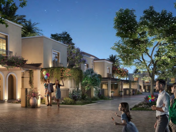 Spacious private parking in front of villa in Yas Park Views